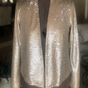 NWT Sam Edelman Gold Sequin Blazer Size L